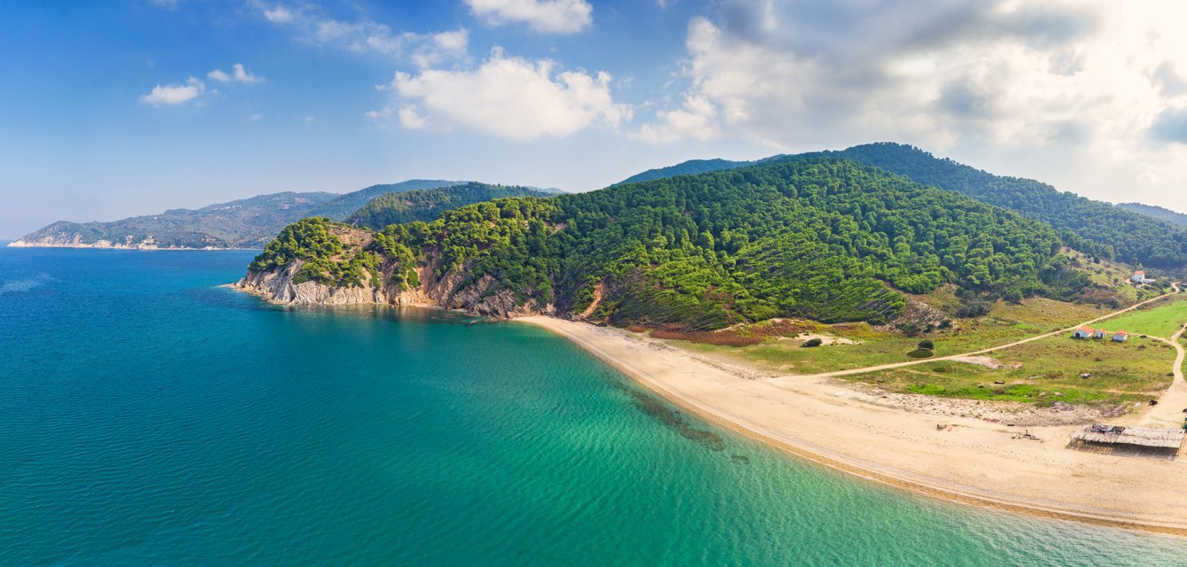 Sailing in Sporades stopover - the spectacular beach of Aselinos in Skiathos, Greece