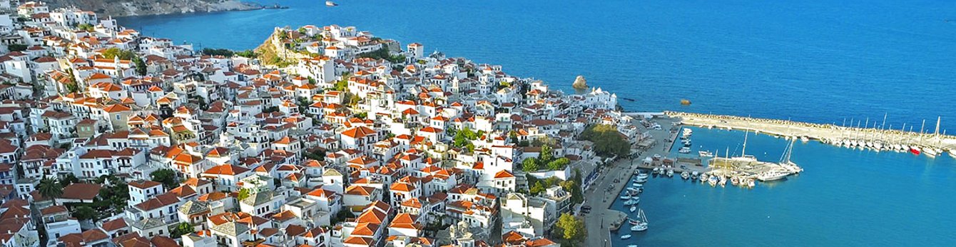 Yacht holidays around the majestic Skopelos Town, Sporades, Greece